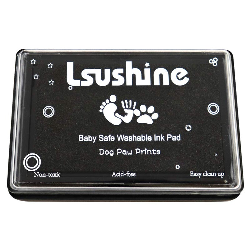 Lsushine Ink Pad for Baby Footprint, Baby Handprint, Paw Print Pad, Create Impressive Keepsake Stamp, Non-Toxic Ink pad, Perfect Baby Shower Registry Gift for Boys and Girls (Black) - Image 2
